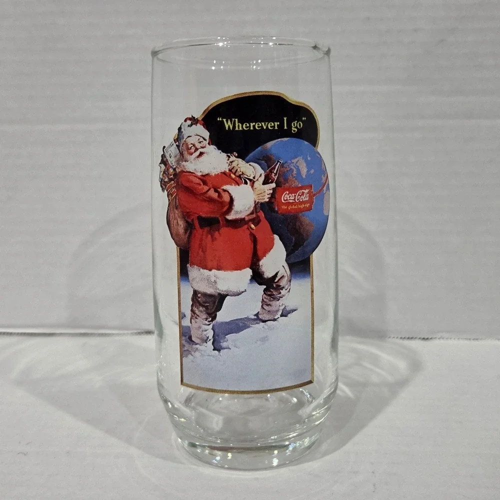 Vintage Coca-Cola Santa Claus Glass Haddon Sundblom 1943 Series II 5.75